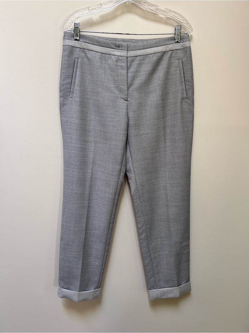 Gerard Darel ~ Pearl Gray Wool Cuffed Trousers in FR40/ size 8